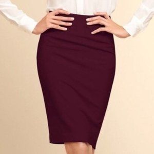 J. Crew The Pencil Skirt Double Serge Wool; Burgundy; sz 00